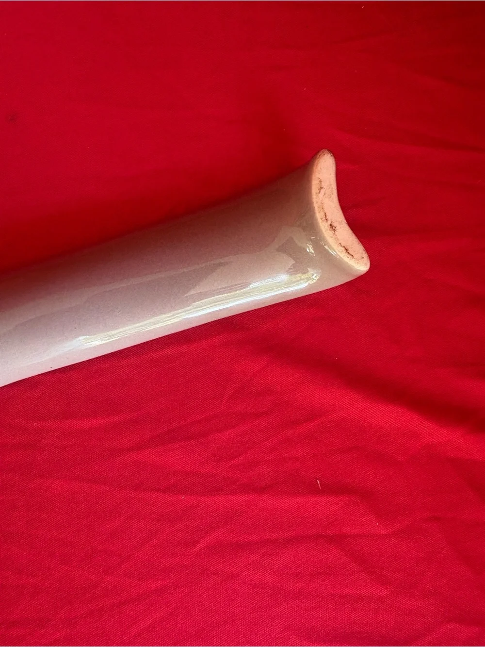 Temp-Tations Beige Ceramic Spoon Rest with Subtle Wave Texture